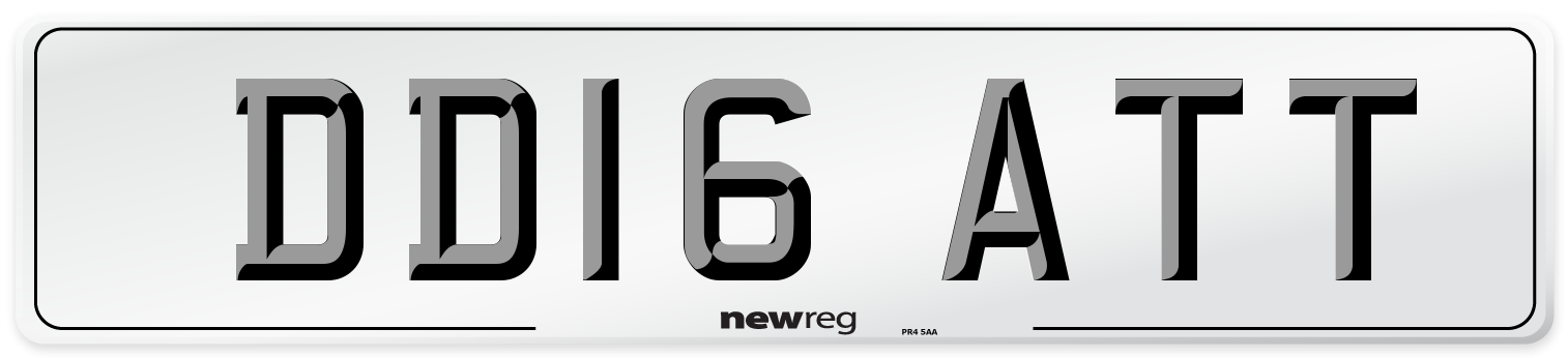 DD16 ATT Number Plate from New Reg